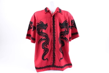 Pánská košile Ninety s draky červená