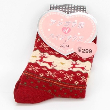 Dětské ponožky červené s vánočním motivem