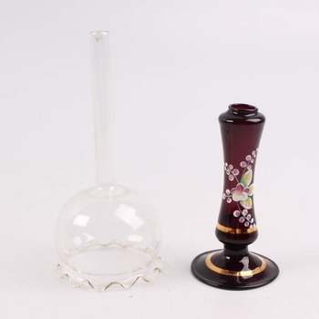 Dekorace skleněná váza či sklenice leptaná