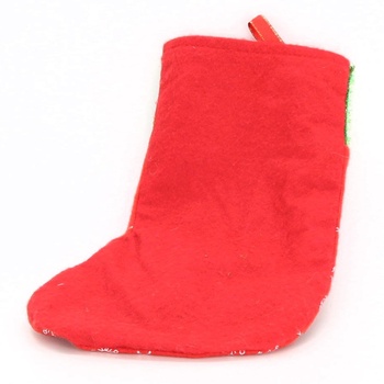 Vánoční ponožka červená se sobem a ubrousky