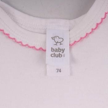 Bodýčko C&A Baby Club bílé s růžovým lemem