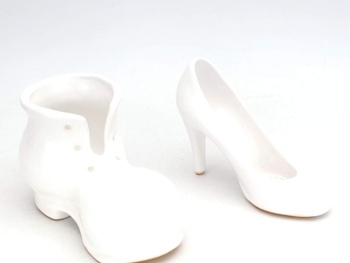 Keramická bílá bota a střevíček
