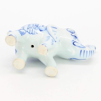 Keramická dekorace slon s modrým vzorem