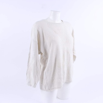 Dámský svetr bílý s pletenými vzory