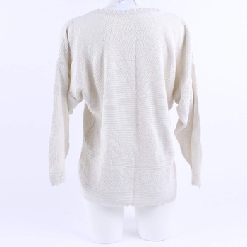 Dámský svetr bílý s pletenými vzory