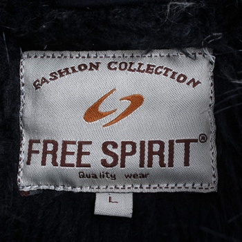 Dámský kabát Free Spirit černý s kožešinou