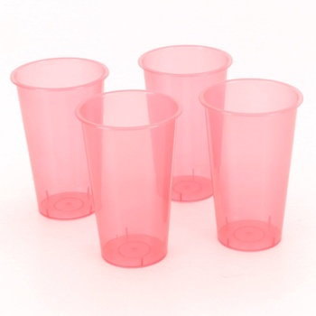 Plastové kelímky na nápoje růžové