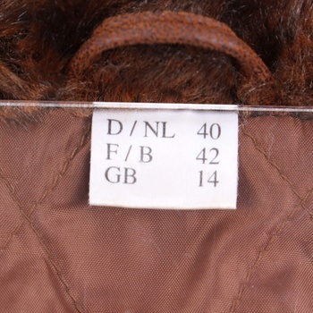 Dámský kabát s kožešinovým límcem hnědý