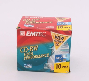 10 ks CD-RW značky Emtec 