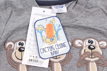 Dětské tričko Cactus Clone šedé s opičkou