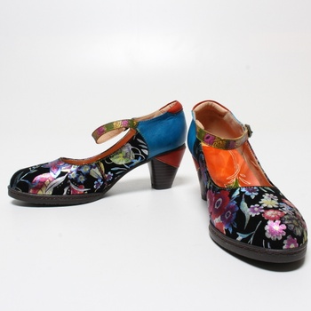 Dámské boty na podpatku květované