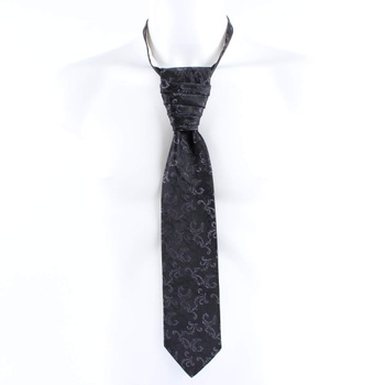 Pánská kravata na klip černá se vzory