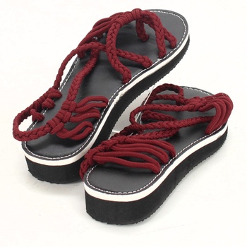 Dámské sandále - červené šňůrky