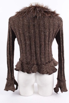 Dámský svetr s výšivkou Lissa hnědý