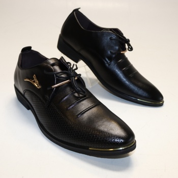 Pánská společenská obuv černá z koženky 43