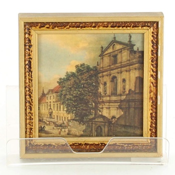 Obraz v rámu s motivem historického domu