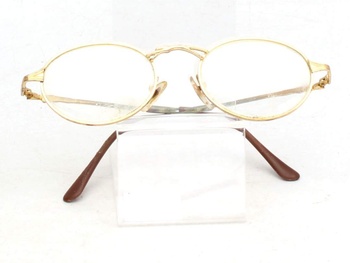 Dioptrické brýle se zlatou obrubou v pouzdru