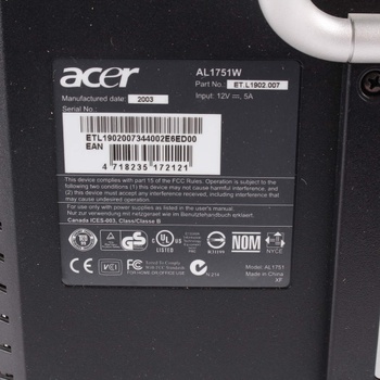 LCD monitor Acer AL1751W 17''