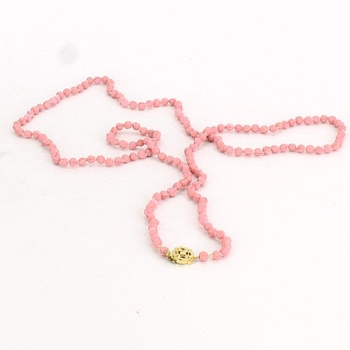 Dámský korálkový náhrdelník růžový