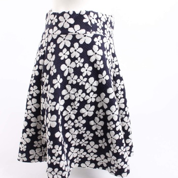 Dámská sukně černobílá s květinami