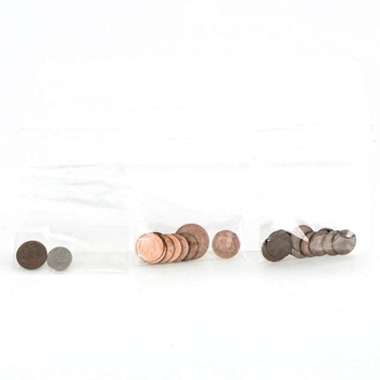 Sada oběžných britských a dánských mincí