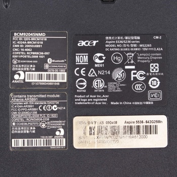 Notebook Acer Aspire 5536-652G25MN modrý