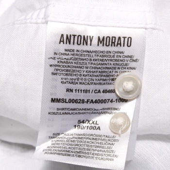 Pánská bílá košile Antony Morato vel.XXL