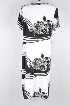 Dámské šaty černobílé s motivem květin