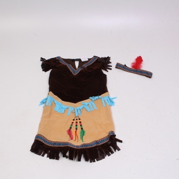 Dětský kostým Folat Indiánka s čelenkou 128