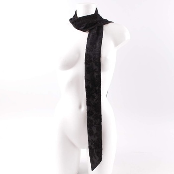 Dámský šátek černý s dekorem květin
