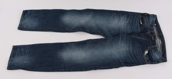 Pánské džíny tmavě modré vyšisované
