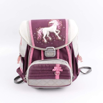 Školní batoh Hama fialový s koníkem