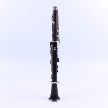 Dřevěný černostříbrný klarinet