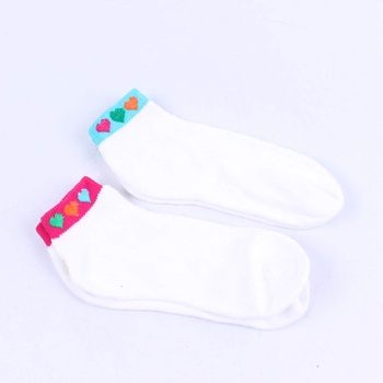 Kotníkové ponožky bílé s ozdobným lemem