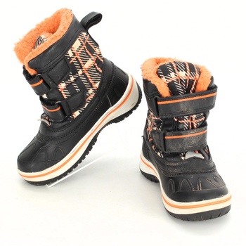 Dětské zimní boty oranžovo-černé