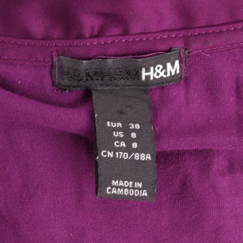 Dámské šaty s hlubokým výstřihem H&M fialové