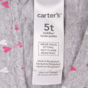 Dětské pyžamo Carter's šedé se srdíčky