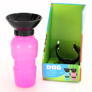 Flaška na pití pro psy růžová 