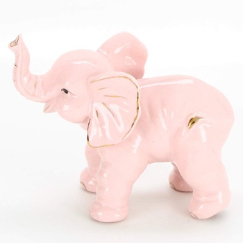 Porcelánový slon růžový pro štěstí