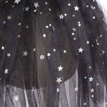 Dívčí sukně s hvězdami a kamínky černá