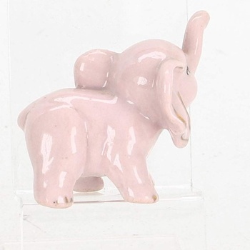 Porcelánová dekorace - růžový slon