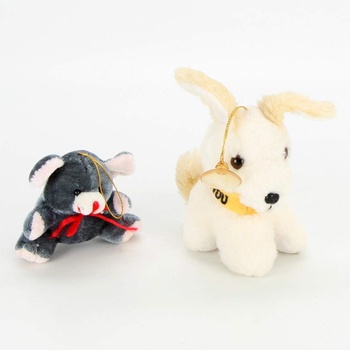 Plyšové hračky: 2 myšky, zajíc, pejsek