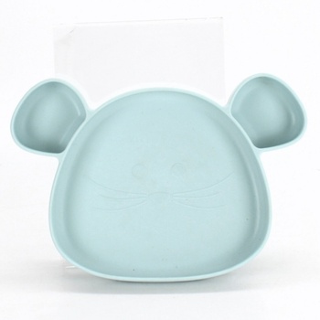 Silikonový talířek Lassig modrý myš