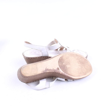 Dámské letní sandále na klínku bílé