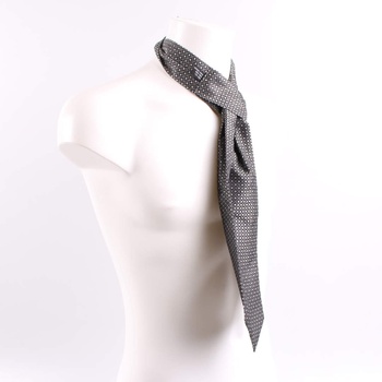 Pánská kravata černá s kytičkami