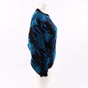 Dámský svetr černý s modrými vzory