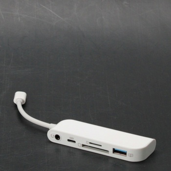 USB C adaptér bílý s 5 vstupy