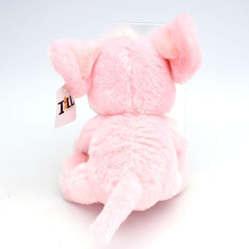 Plyšová hračka růžová myška se sýrem
