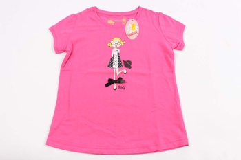 Dětské tričko růžové s holčičkou