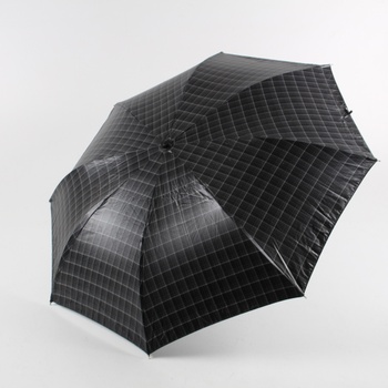 Skládací kostkovaný deštník černý